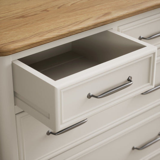 Chateau Oak and Soft White Painted 2 Over 3 Chest of Drawers Chest of Drawers Chateau