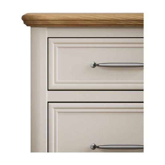 Chateau Oak and Soft White Painted 2 Over 3 Chest of Drawers Chest of Drawers Chateau