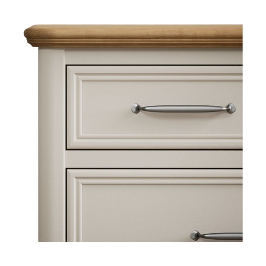 Chateau Oak and Soft White Painted Wide Chest of Drawers Chest of Drawers Chateau
