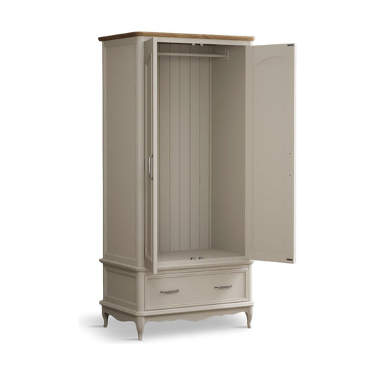 Maison Oak and Soft White Painted Double Wardrobe