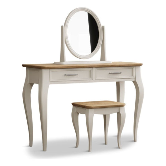 Chateau Oak and Soft White Painted Dressing Table Set Dressing Table Sets Chateau