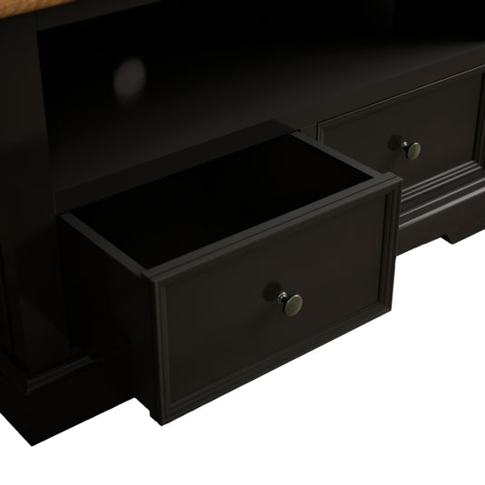 Marden Oak and Black Painted Corner TV Cabinet