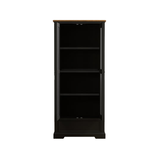 Marden Oak and Black Painted Glazed Display Cabinet