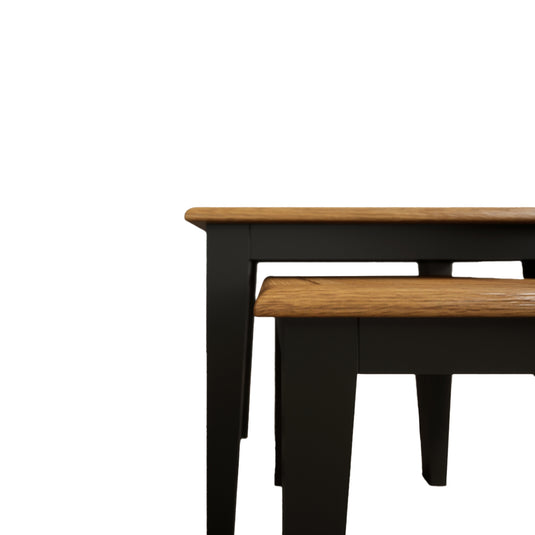 Marden Oak and Black Painted Nest Of Tables