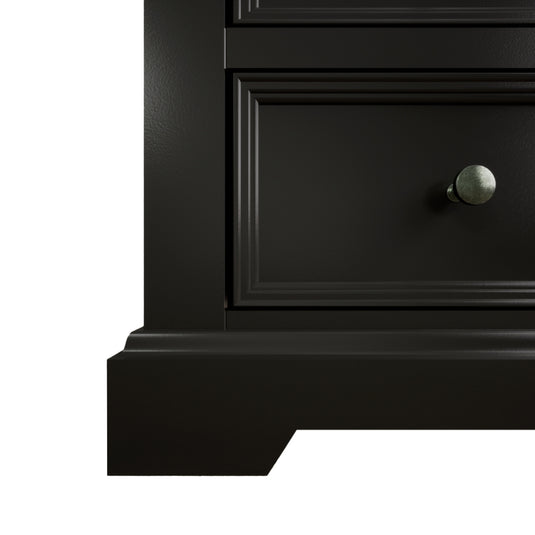 Marden Oak and Black Painted 5 Drawer Tallboy