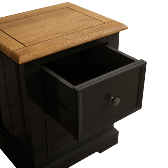 Marden Oak and Black Painted 2 Drawer Bedside Chest