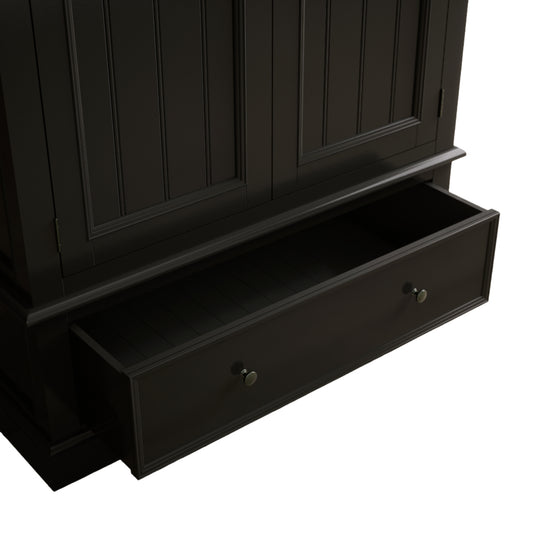 Marden Oak and Black Painted Double Wardrobe