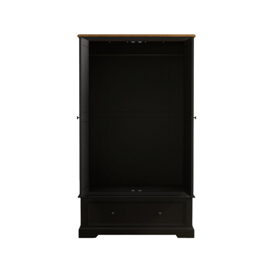 Marden Oak and Black Painted Double Wardrobe