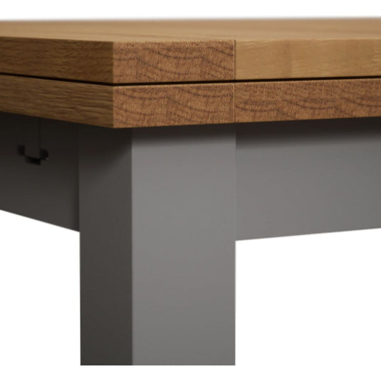Extending Romney 140cm Oak and Light Grey Painted Dining Table
