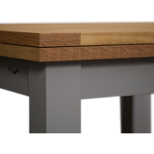 Extending Hampshire 90cm Oak and Light Grey Painted Dining Table Table Hampshire