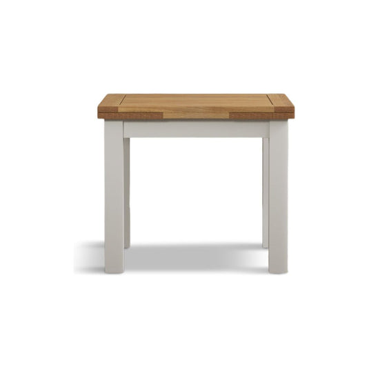 Extending Romney 90cm Oak and Signal White Painted Dining Table