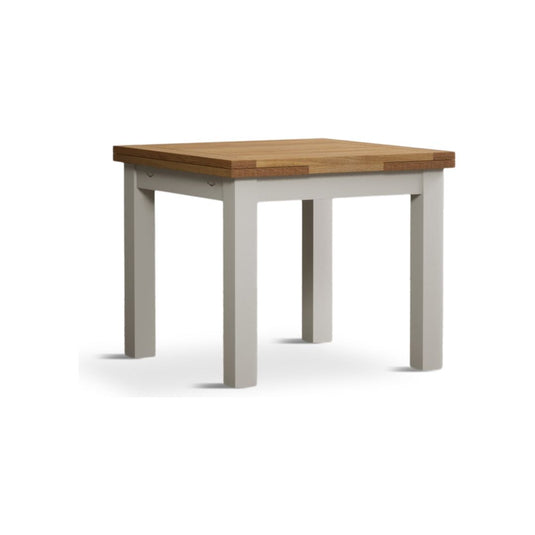Extending Romney 90cm Oak and Signal White Painted Dining Table