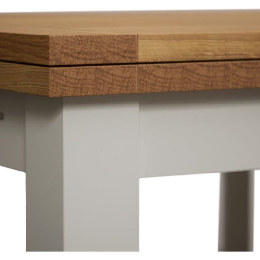 Extending Romney 90cm Oak and Signal White Painted Dining Table