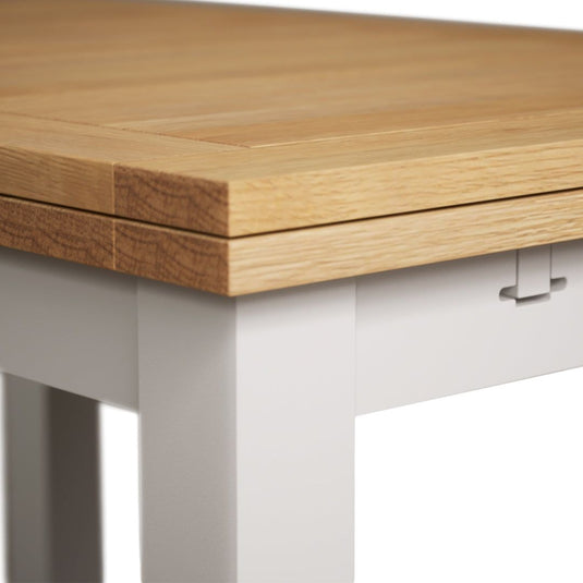 Extending Romney 140cm Oak and Soft White Painted Dining Table