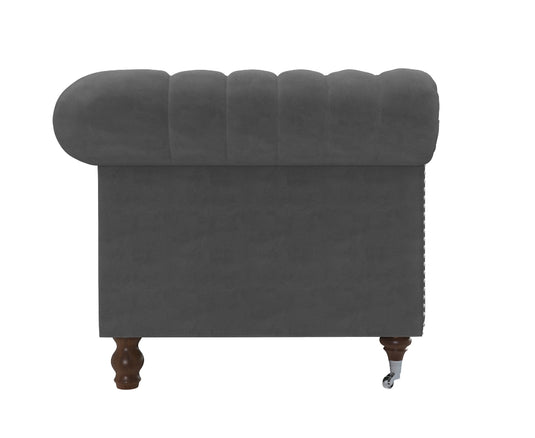 Kensington Chesterfield Dark Grey Velvet 3 Seater Sofa