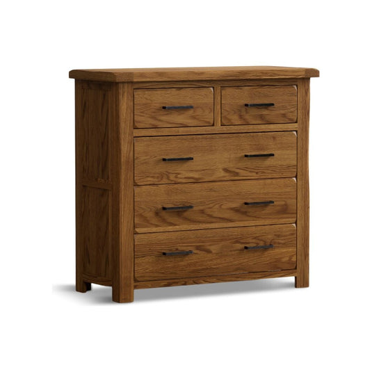 Brantham Rustic Solid Oak 2 Over 3 Chest of drawers Chest of Drawers Country Rustic