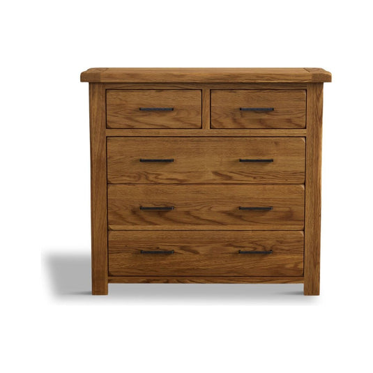 Brantham Rustic Solid Oak 2 Over 3 Chest of drawers Chest of Drawers Country Rustic