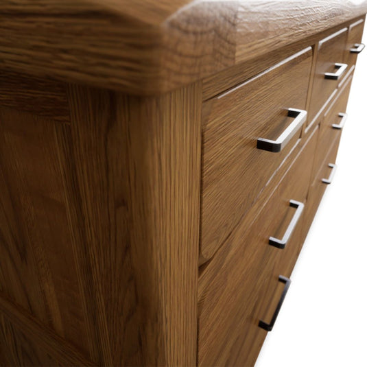 Brantham Rustic Solid Oak Wide Chest Of Drawers Bookcases Country Rustic