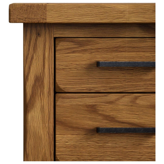 Brantham Rustic Solid Oak 3 Drawer Bedside Table Bedside Tables Country Rustic