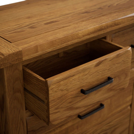 Brantham Rustic Solid Oak Wide Chest Of Drawers Bookcases Country Rustic