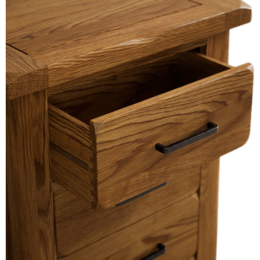 Brantham Rustic Solid Oak 5 Drawer Tallboy Chest of Drawers Brantham Rustic