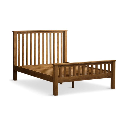 Brantham Rustic Solid Oak Double Bed Beds Country Rustic