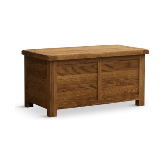 Brantham Rustic Solid Oak Blanket Box Blanket Boxes Country Rustic