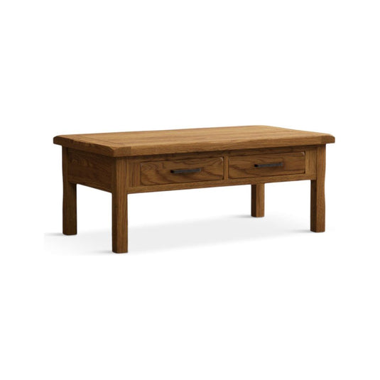 Country Rustic Solid Oak 4 Drawer Coffee Table Coffee Tables Country Rustic