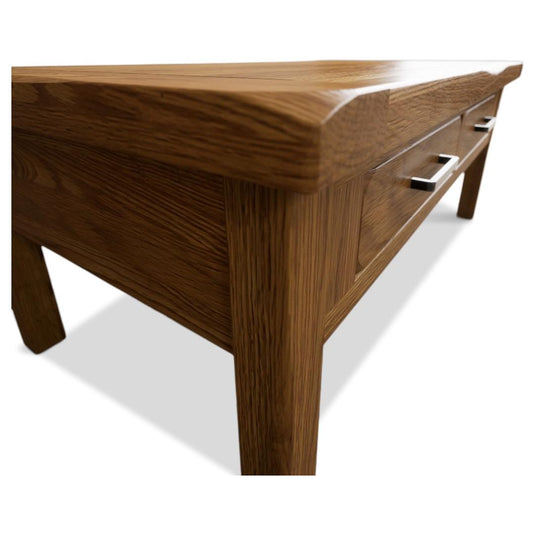 Country Rustic Solid Oak 4 Drawer Coffee Table Coffee Tables Country Rustic