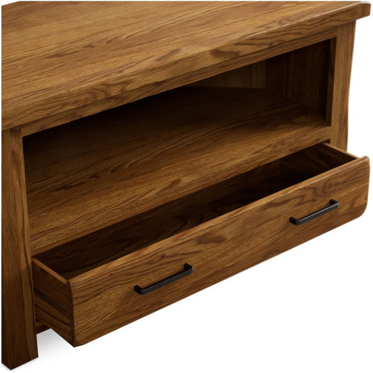 Brantham Rustic Solid Oak Corner TV Cabinet TV Units Country Rustic