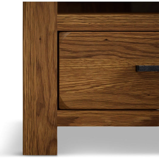 Brantham Rustic Solid Oak Corner TV Cabinet TV Units Country Rustic