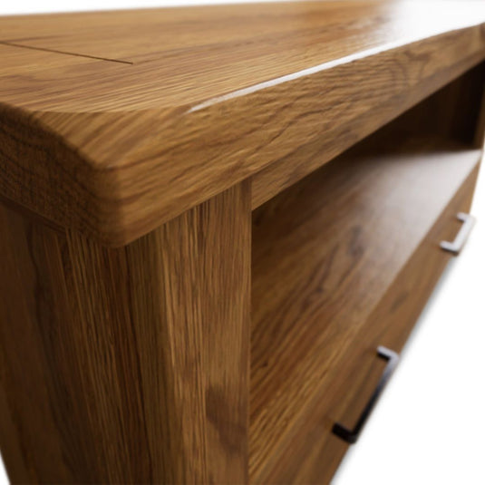 Brantham Rustic Solid Oak Corner TV Cabinet TV Units Country Rustic