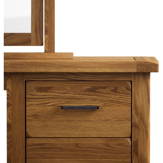 Brantham Rustic Solid Oak 3 Drawer Dressing Table Set Dressing Table Sets Country Rustic