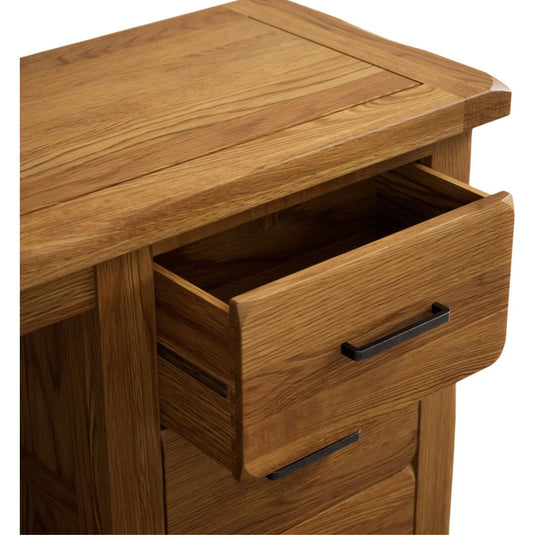 Brantham Rustic Solid Oak 3 Drawer Dressing Table Dressing Table Brantham Rustic