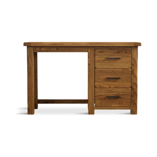 Brantham Rustic Solid Oak 3 Drawer Dressing Table Dressing Table Brantham Rustic