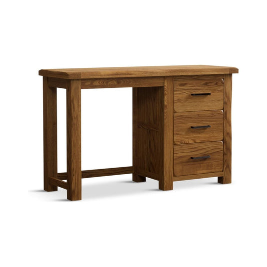 Brantham Rustic Solid Oak 3 Drawer Dressing Table Dressing Table Brantham Rustic