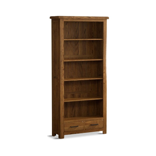 Brantham Rustic Solid Oak Large Bookcase Bookcases Country Rustic