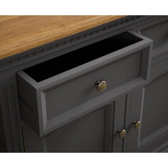 Philippe Oak and Charcoal Grey Painted Small Sideboard