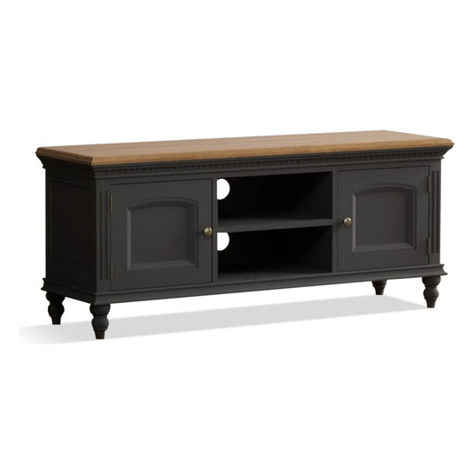 Philippe Oak and Charcoal Grey Painted Large TV Cabinet