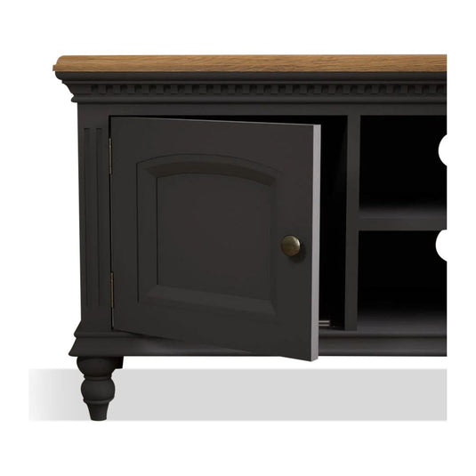 Philippe Oak and Charcoal Grey Painted Large TV Cabinet
