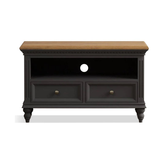 Philippe Oak and Charcoal Grey Painted Small TV Cabinet