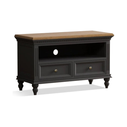 Philippe Oak and Charcoal Grey Painted Small TV Cabinet