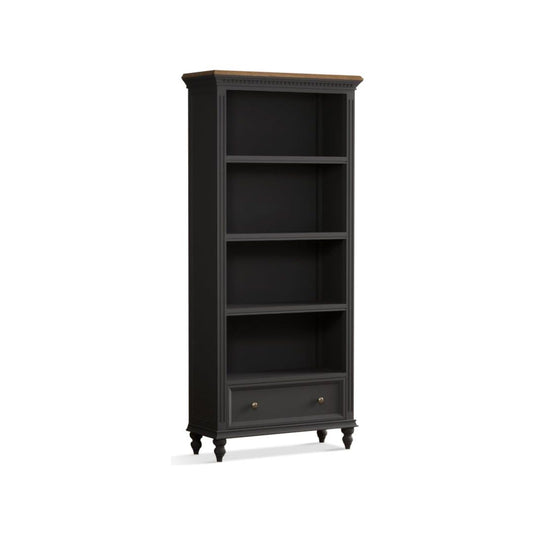 Philippe Oak and Charcoal Grey Painted Tall Bookcase