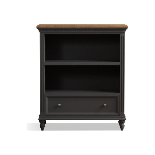 Philippe Oak and Charcoal Grey Painted Low Bookcase