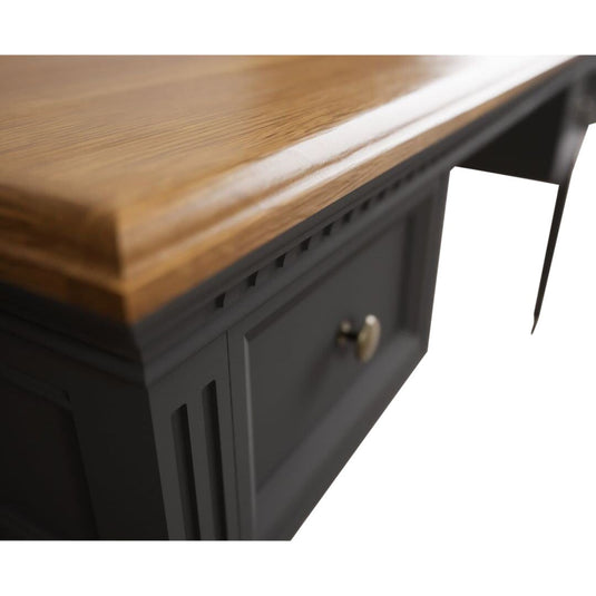 Philippe Oak and Charcoal Grey Painted Computer Desk