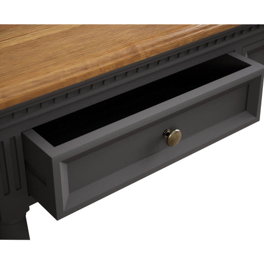 Philippe Oak and Charcoal Grey Painted Console Table