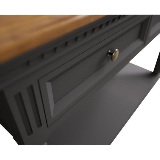 Philippe Oak and Charcoal Grey Painted Console Table