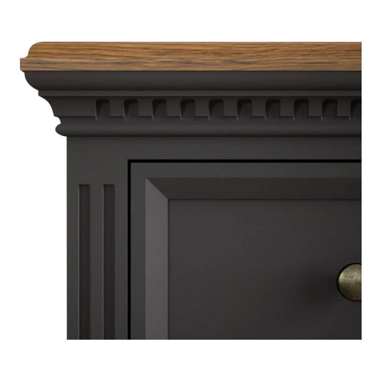 Philippe Oak and Charcoal Grey Painted 5 Drawer Tallboy