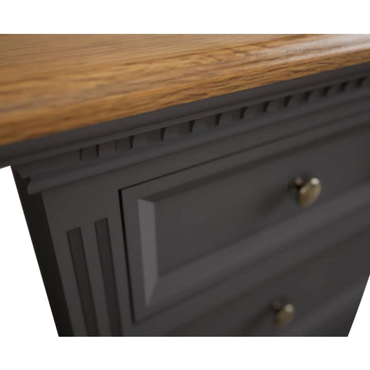 Philippe Oak and Charcoal Grey Painted 2 Over 3 Chest of Drawers