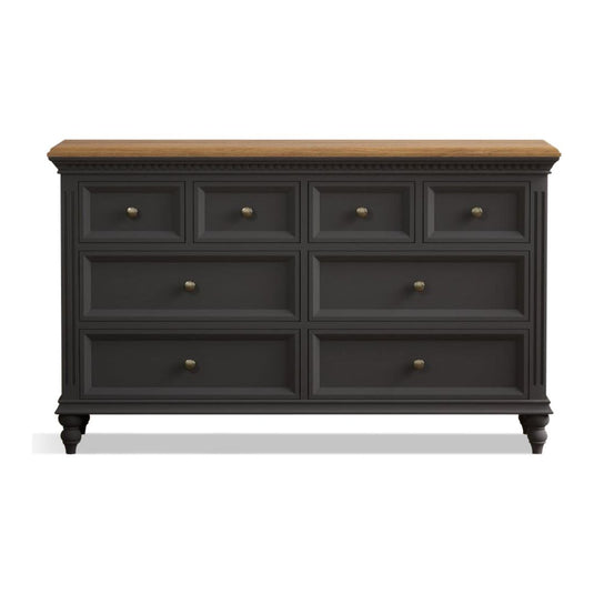 Philippe Oak and Charcoal Grey Painted Wide Chest Of Drawers